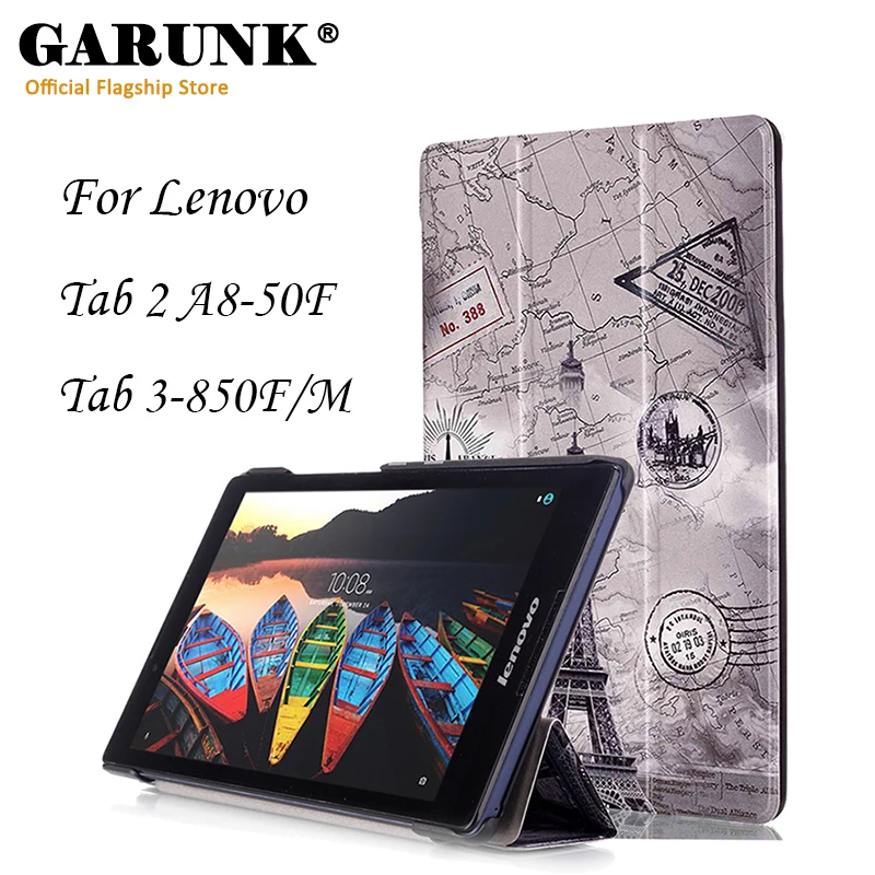 Чехол для Lenovo Tab 2 A8-50F GARUNK Магнитный Кожаный Filp Tri-Fold Стенд Смарт-Чехол TAB 3 850F Tablet