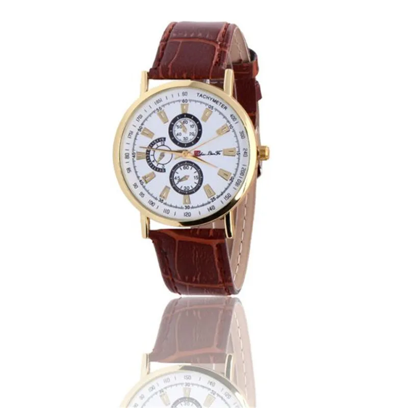 Luxury Fashion Men Watches Rome Article Leather Band Analog Quartz Vogue Wrist Watches Men Clock Relogio Masculin M04 (4)