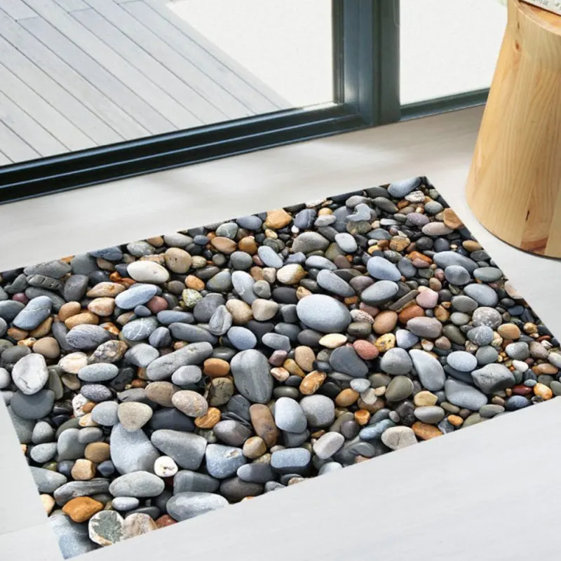 3D Cobblestone Floor Sticker Removable Mural Decals Wall Decoration Vinyl DIY Modern Bathroom Home Art Living Room Decor 50*70cm