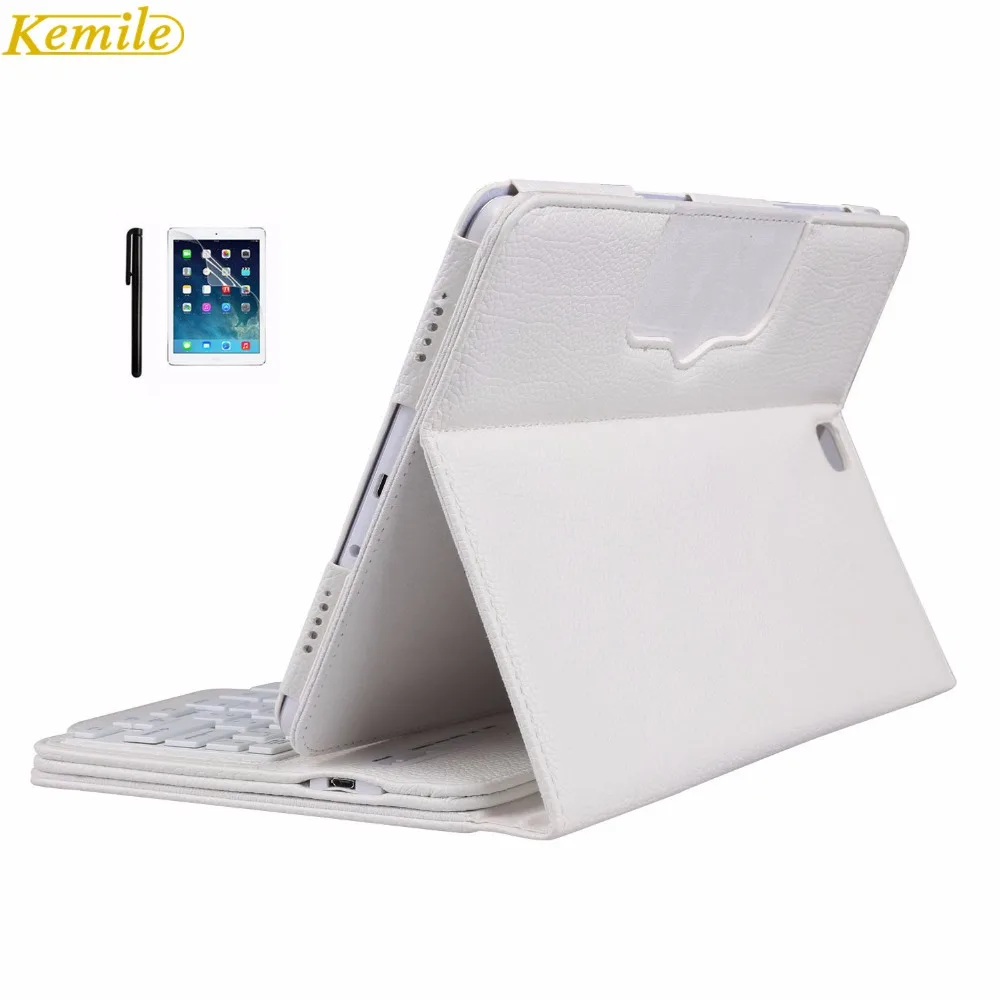 Kemile Removable Wireless Bluetooth Keyboard Portfolio Leather Stand Case Cover for Samsung Galaxy Tab A 9.7 T550 Tablet