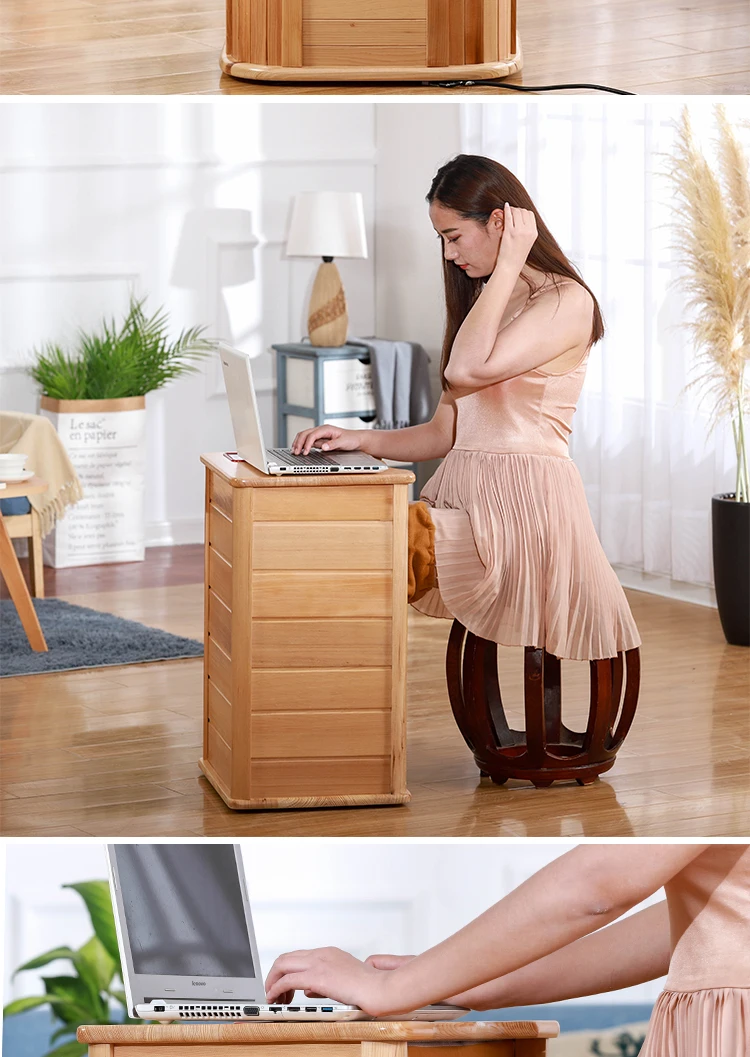 Far infrared wood Foot Sauna spectrum therapy barrel full automatic massage heating barrel Canadian hemlock