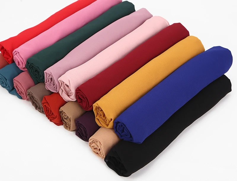 1 шт.,, шифоновый шарф, шали большого размера 180*85 см, два лица, однотонный, цветной хиджаб кашне в мусульманском стиле/шарф, 22 цвета