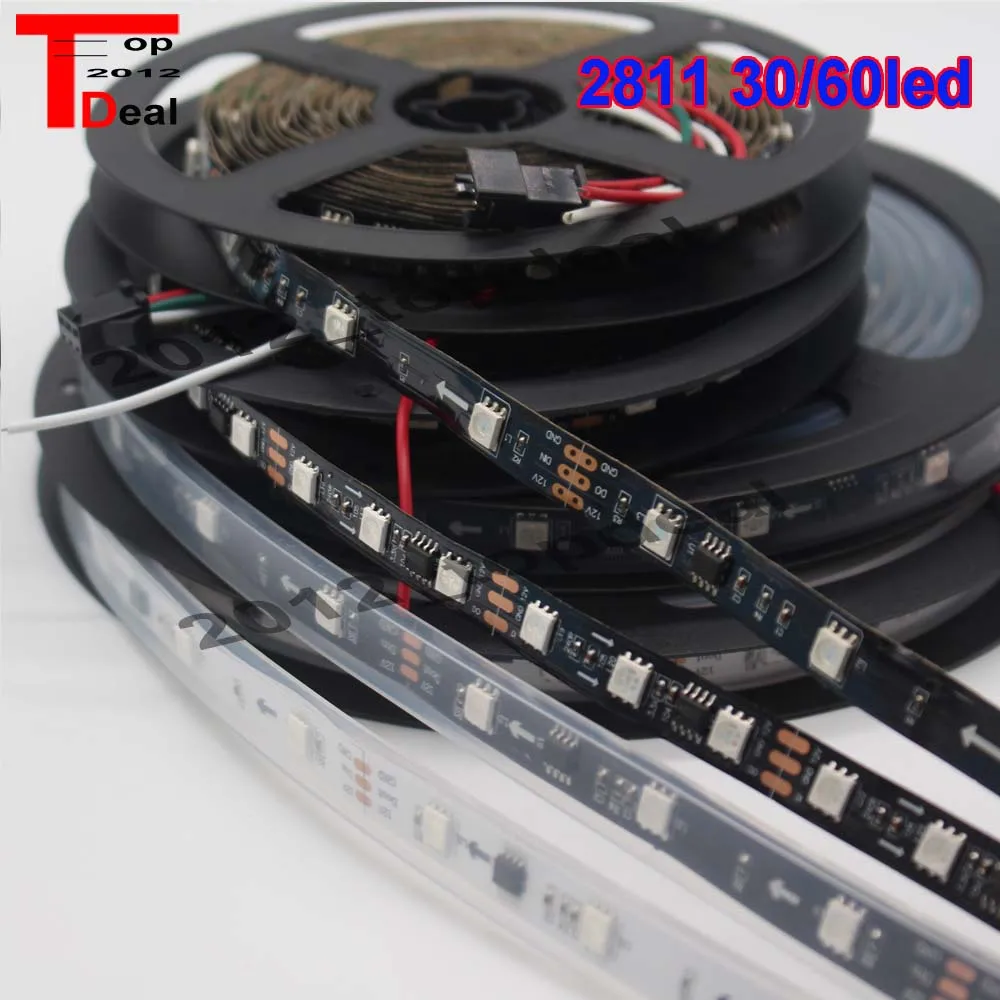 WS2811 5050 RGB Светодиодная лента 5 м 150 300 светодиодов Адресуемая DC12V | Лампы и освещение