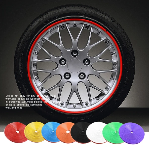 

8 Meter/Roll Car Tire Sticker Car Decorative Styling Strip Wheel Rim Tire Protection Care Covers Auto Accessories With 3M Glue