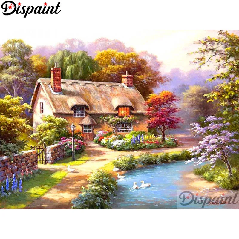Dispaint Full Square/Round Drill 5D DIY Diamond Painting &quotDream hut landscape&quot 3D Embroidery Cross Stitch Home Decor Gift A11898 | Дом и