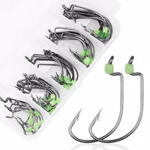 Erchang 50 шт. светящийся карповый рыболовный крючок с рыболовными Снасти Коробка 2#1#1/0# изогнутый крючок#3/0# Большой 2/0 супер замок рыболовные крючки