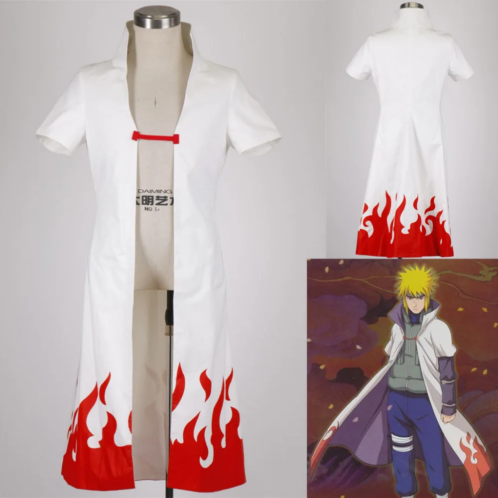 

Athemis Naruto Namikaze Minato long cloak Cosplay Costume Custom Made Unisex Coat Halloween Clothing Plus size