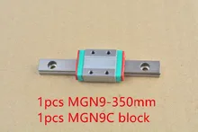 MR9 9mm linéaire rail de guidage MGN9 longueur 350mm avec MGN9C ou MGN9H linéaire bloc miniature guide de mouvement linéaire façon 1 pcs