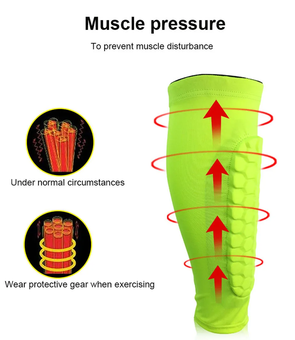 GOBYGO, 1 шт., защитный щиток голени для спортзала, футбола, сотовый, анти-Краш, гетры для голени, компрессионные гетры для велоспорта