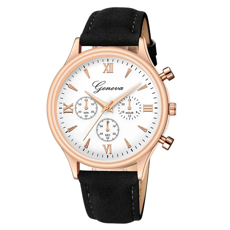 2018 Brand Luxury Men's Watch Men Clock Faux Leather band Mens Blue Ray Glass Quartz Analog wrist Watches montre homme J14#N (2)