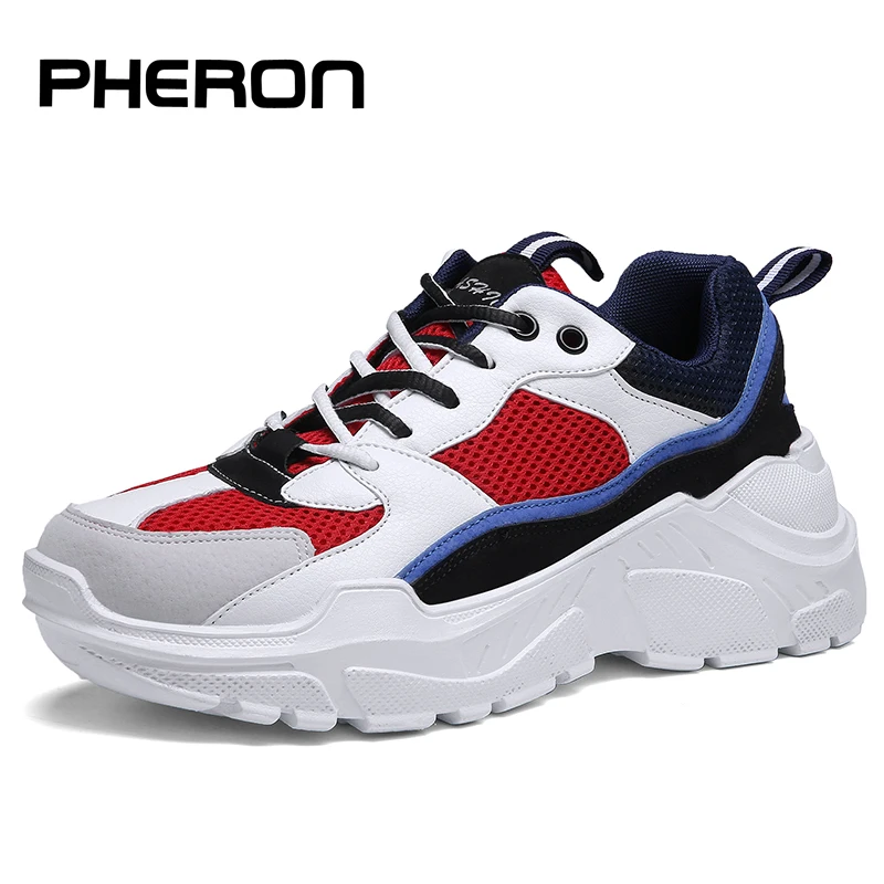 

POLALI Thick Sole Platform Sneakers Men Vulcanize Shoes Man Mixed Color Chunky Dad Shoes Men Trainers Creepers Loafers Size 45