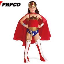 Детский карнавальный костюм на Хэллоуин, Супермен, чудо-женщина, подарок для девочек, комплект детской одежды, S-XL