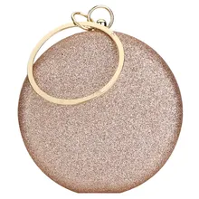 Clutch Rose Gold Gillter Handbag Wedding Evening Women Clutch Round Bag round Purses And Handbags Crossbody Party Shoulder Bags fawziya eye shape crystal wedding purses and handbags evening bag