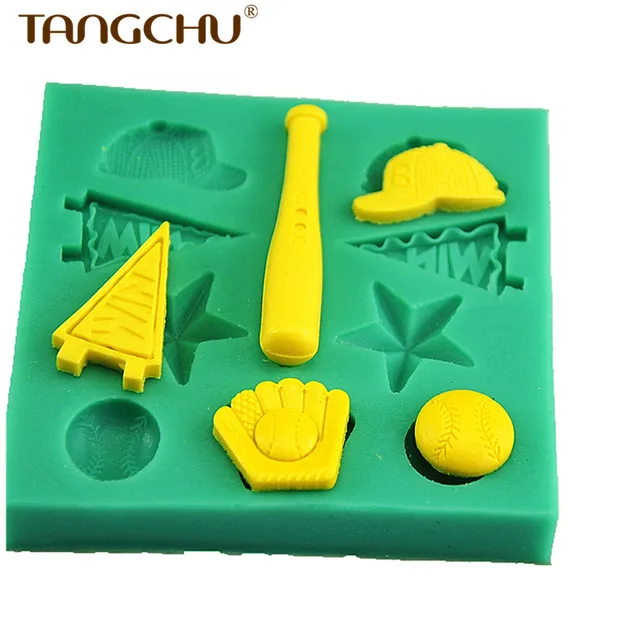 Baseball Cap Bat Star Silicone Fondant Cake Mold Decoration Tool Baseball Cap Bat Star Silicone Fondant Cake Mold Decoration Tool Soap Chocolate Festive