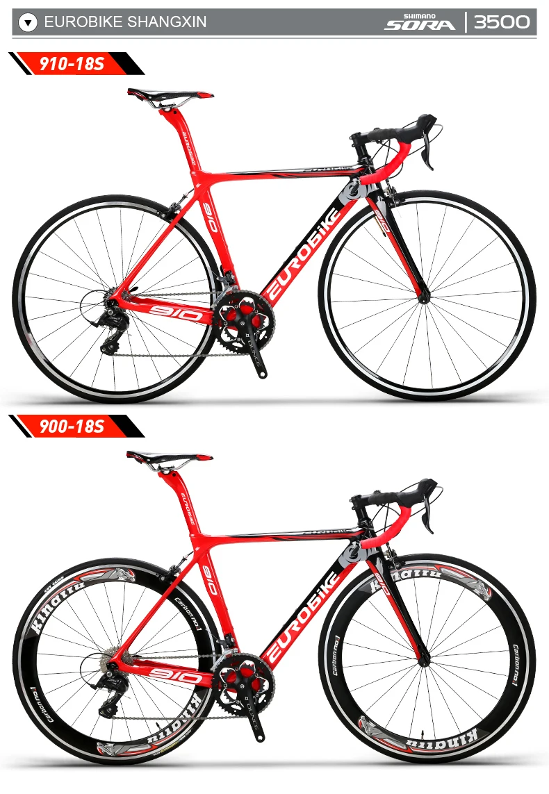 Sale EUROBIKE 50CM Carbon Frame   700C Racing BicycleEurobike 18 Speed Road Bike 5