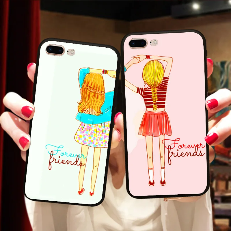 Силиконовый чехол с надписью Best Super Friends для женщин подходит к паре iPhone X 8 5 5S XR XS Max 6