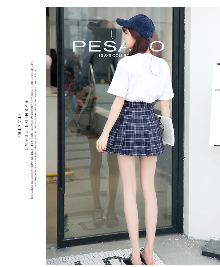 Харадзюку клетчатые плиссированные юбки для женщин Лето корейская мода Сексуальная Мини юбка для школьниц уличный стиль Одежда