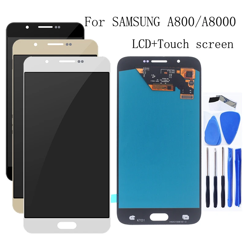 ЖК-дисплей AMOLED 5 7 дюйма для Samsung Galaxy A8 2015 A8000 A800 A800F сенсорная панель в сборе сменный