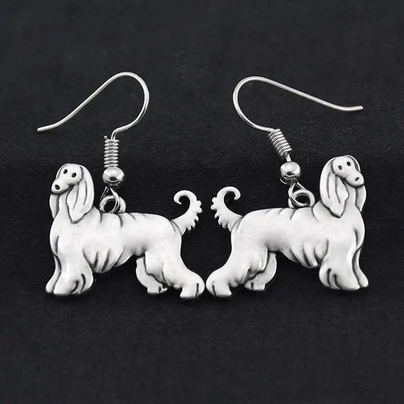 Винтажные серьги подвески Boho Afghan Hound Brincos богемные большие с собачкой для женщин и