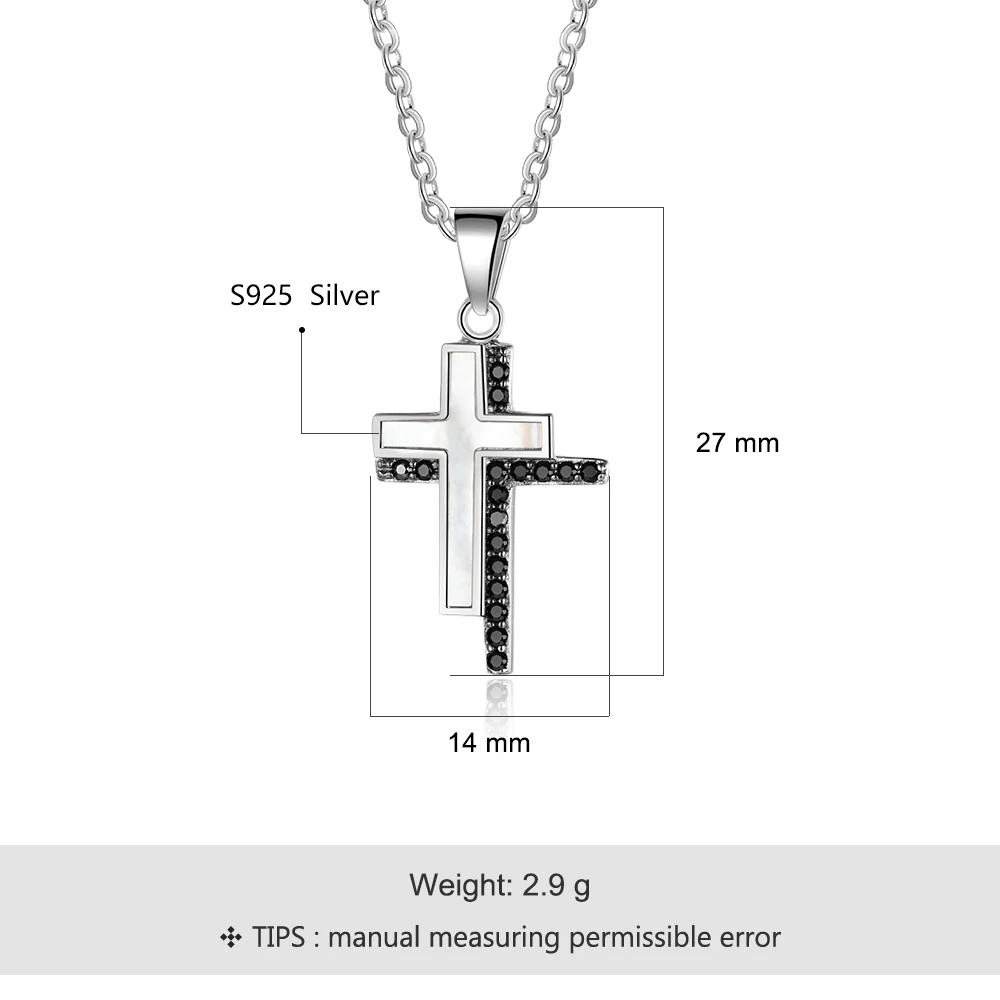 Necklace Silver 925 Sterling Female For Women Cross Pendants Vintage Jewelry Gift New Arrival 2018 (Jewelora NE102570)