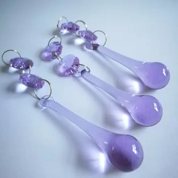 

wholesale lamp supplies 16x60mm Lilac 50 pieces +2 Octagon Beads lamps parts and accessories