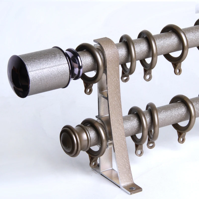 

Curtain rod track Mute painted leather aluminum alloy reinforced single and double rod custom made Roman pole