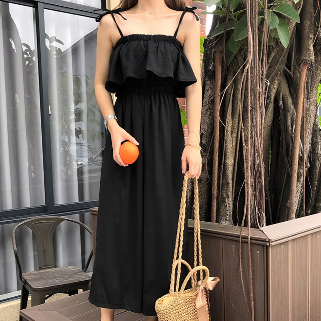 

Summer Sexy Womens Jumpsuit Playsuit Streetwear Ruffle Sleeveless Women Jumpsuits For Women 2019 Elegant Jump Suit Woman Clothes