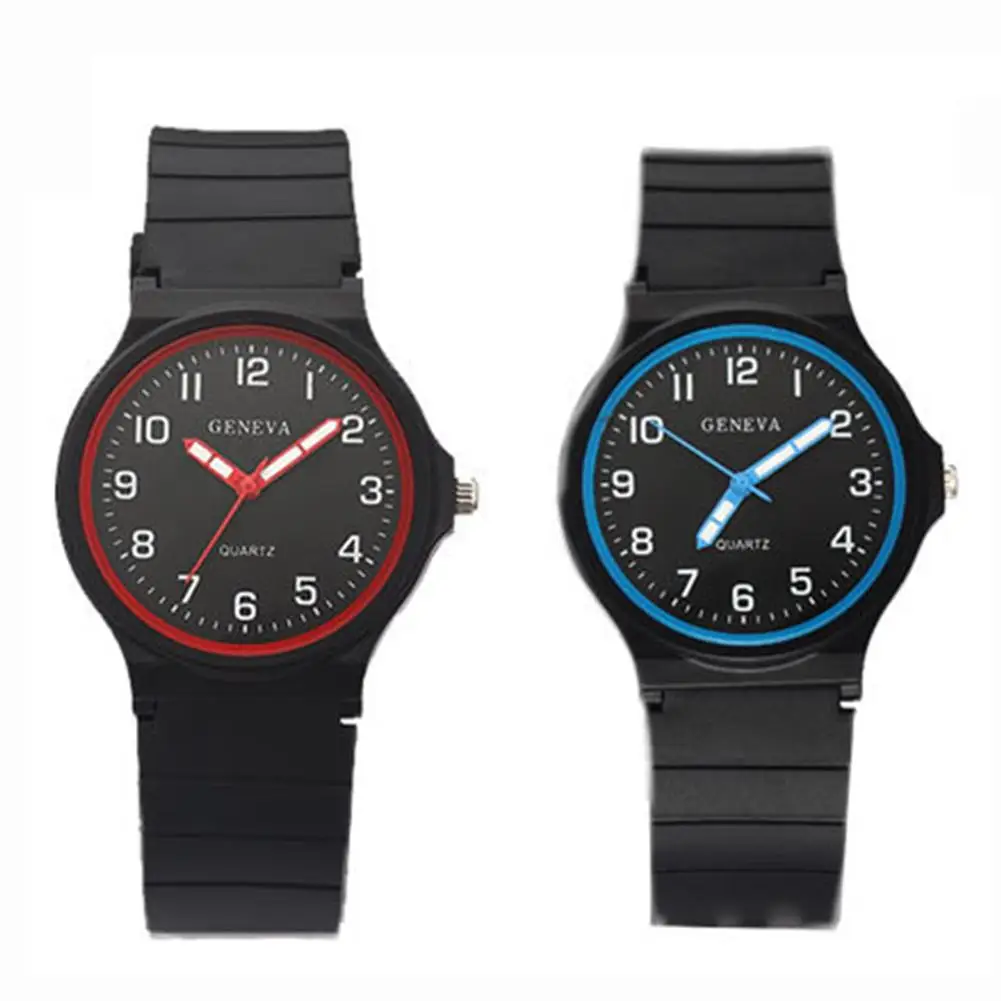 

Men Round Dial Silicone Band Quartz Analog Arabic Numbers Sports Wrist Watches