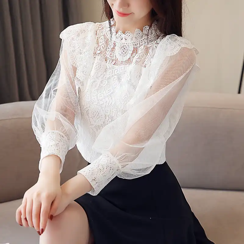 ruffle lace shirt