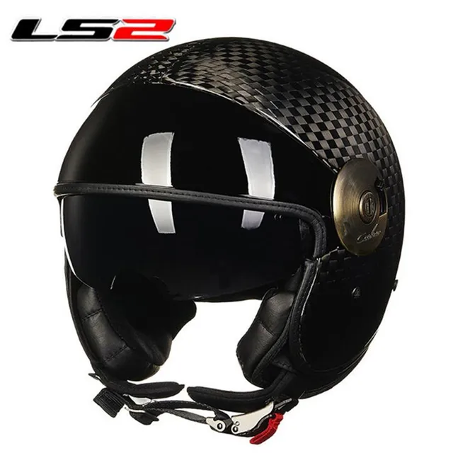 100 Original LS2 OF 597 carbon fiber helmets open face 3/4 motorcycle