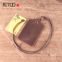 AETOO ручной работы кожаный бумажник для карт оригинальные наборы карт из воловьей кожи Ретро Простой ремешок автобус карта Банковский доступ