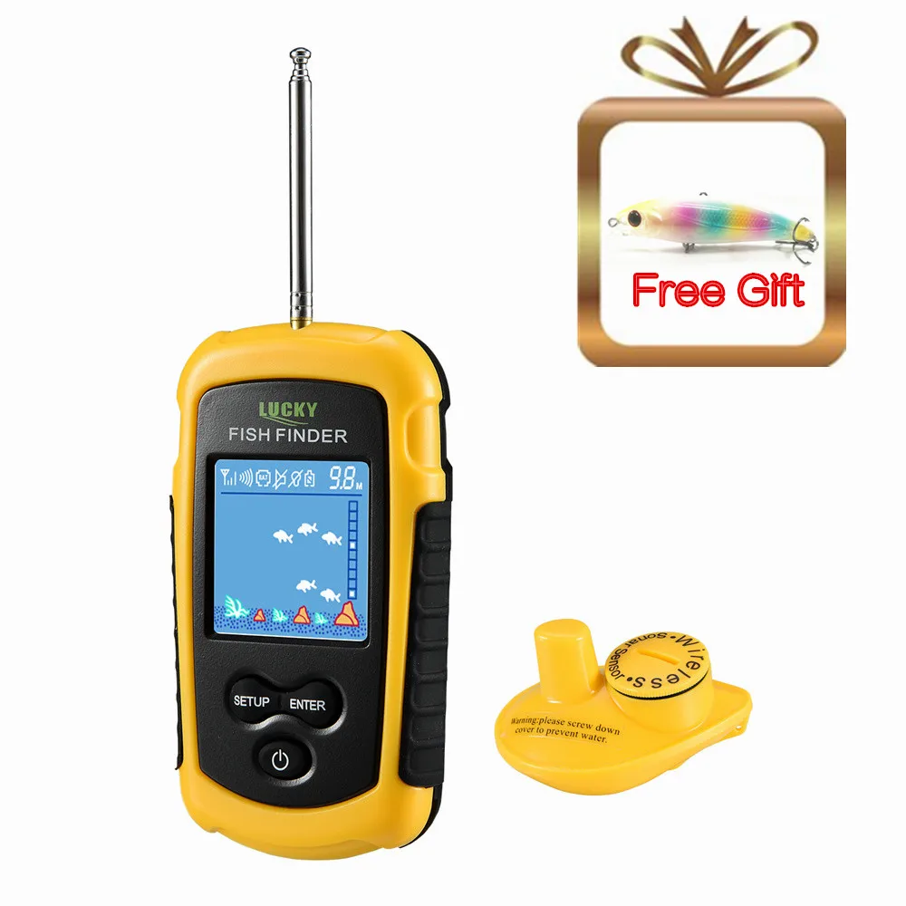 

Portable Bite Alarm Sonar Findfish Alarm FFCW1108-1 2inch Color LCD Display Fishing Finder Sounder Transducer Depth Fish Finder