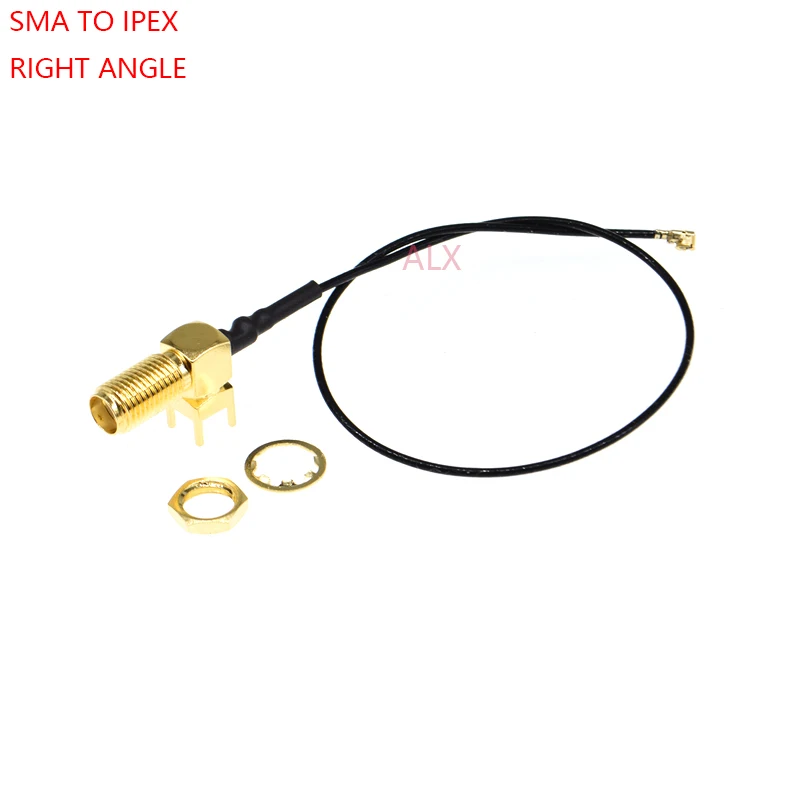 2 шт. 20 см SMA правый угол Джек к IPEX гнездовой разъем RF кабель Pigtail RG178 uFL/антенна IPX