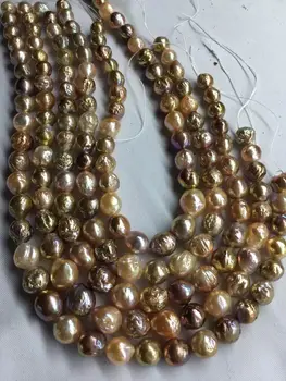 

elegant 13-15mm freshwater multicolor pearl necklace 38inch 925silver