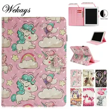 Wekays For Coque Apple Ipad 4 3 2 Cartoon Unicorn 3D Leather Fundas Case For IPad2 IPad3 IPad4 Tablet Cover Cases For IPad 2 3 4