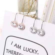 Богиня серьги темперамент микро-набор Стразы 925 Серебряные иглы серьги для женщин Серебро 925#4a12