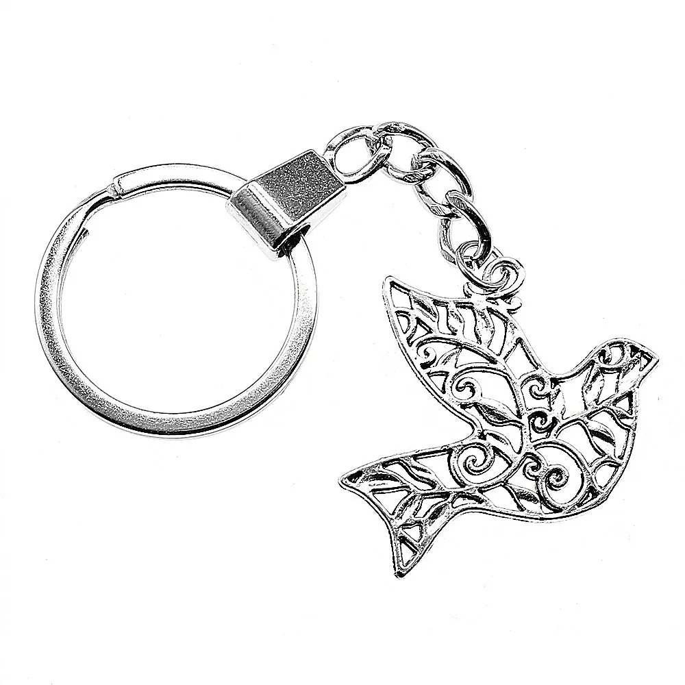 

Keyring Bird Keychain 36x32mm 2 Colors Antique Bronze Antique Silver Bird Key Chain Party Souvenir Gifts For Women