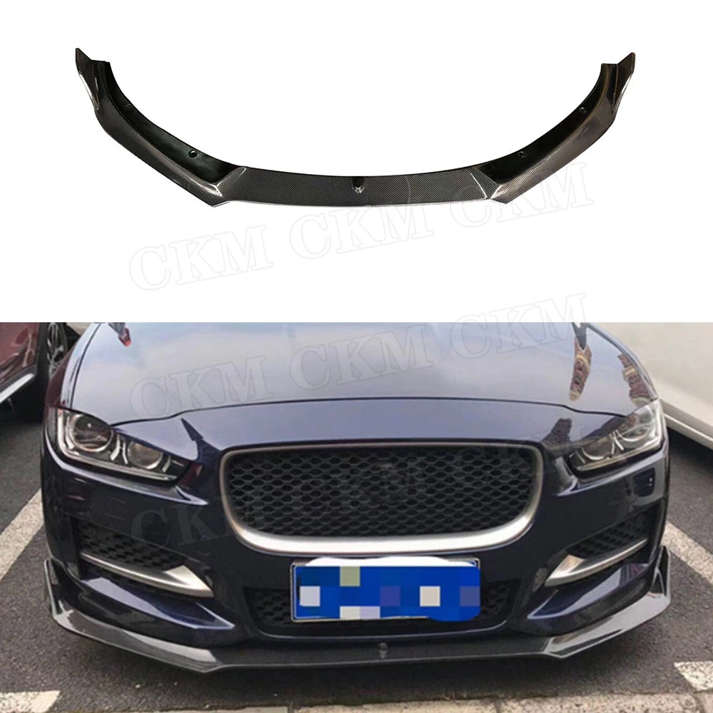 Передний спойлер для губ из углеродного волокна Jaguar XE Sedan 4 Door 2015 2016 2017 2018 C Style