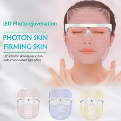 3 цвета терапия светодиодным светом маска для красоты лица инструмент лицевой спа устройства против акне, морщины удаления уход за кожей