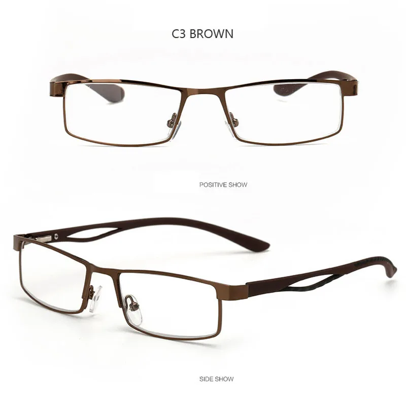 RUISIMO металла с плоскими стеклами и половинной рамкой для чтения очки при дальнозоркости, женские очки для мужчин усталости Gafas+ 1,0+ 1,5+ 2,0+ 2,5+ 3,0+ 3,5+ 4,0 читателя