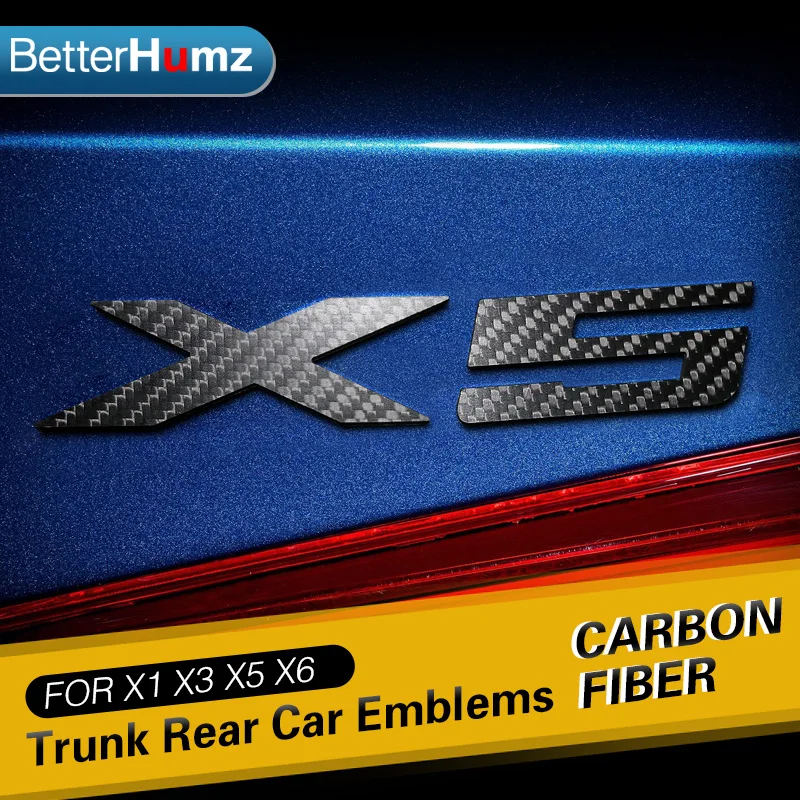 Углеродного волокна заднего Магистральные письма Наклейка на стену цифровой Знак наклейки с эмблемами Авто автомобилей Логотип для BMW X1 X3 X5 X6