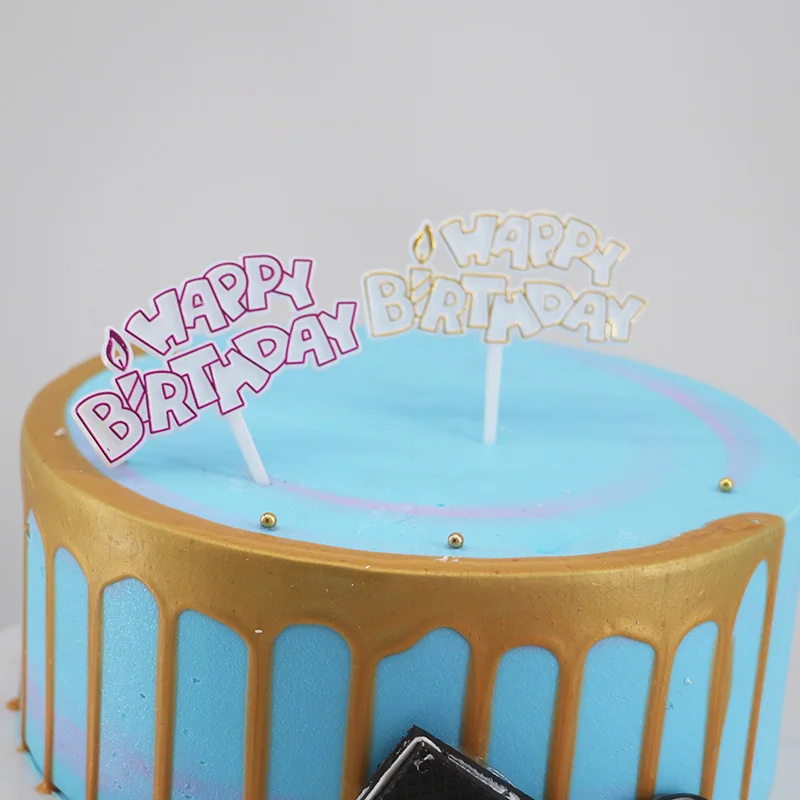 Свечи пластиковые украшения для торта на день рождения английский happybirthday