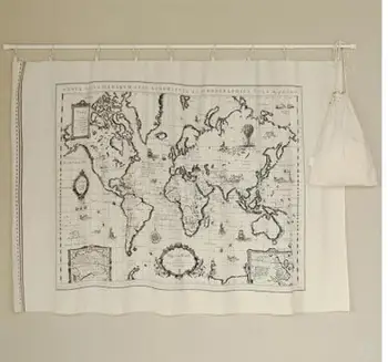 

Cotton Fabric World Map printed background cloth tapestry hanging wall decor