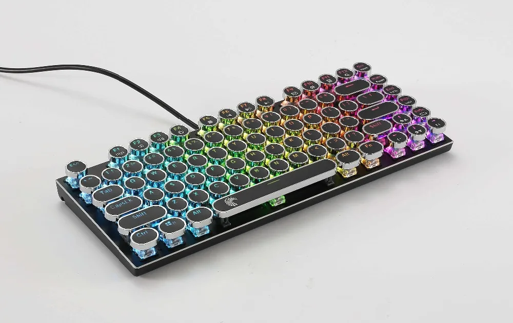 Механическая клавиатура в стиле стимпанк компактный дизайн без клавиш RGB игровая
