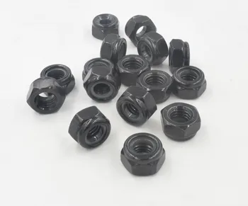 

50pcs / lot nut DIN985 M2 M2.5 M3 M4 M5 M6 steel with black