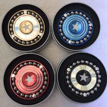21 Сталь мяч Капитан Америка металлический палец ручной Спиннер, концентрация внимания, СДВГ настольная сенсорная игрушки для снятия стресса ADHD для детей подарок