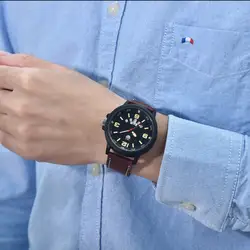Наручные часы Для мужчин watchFashion Для Мужчин's из искусственной кожи ремешок кварцевые часы в стиле милитари спортивные аналоговые Кварцевые