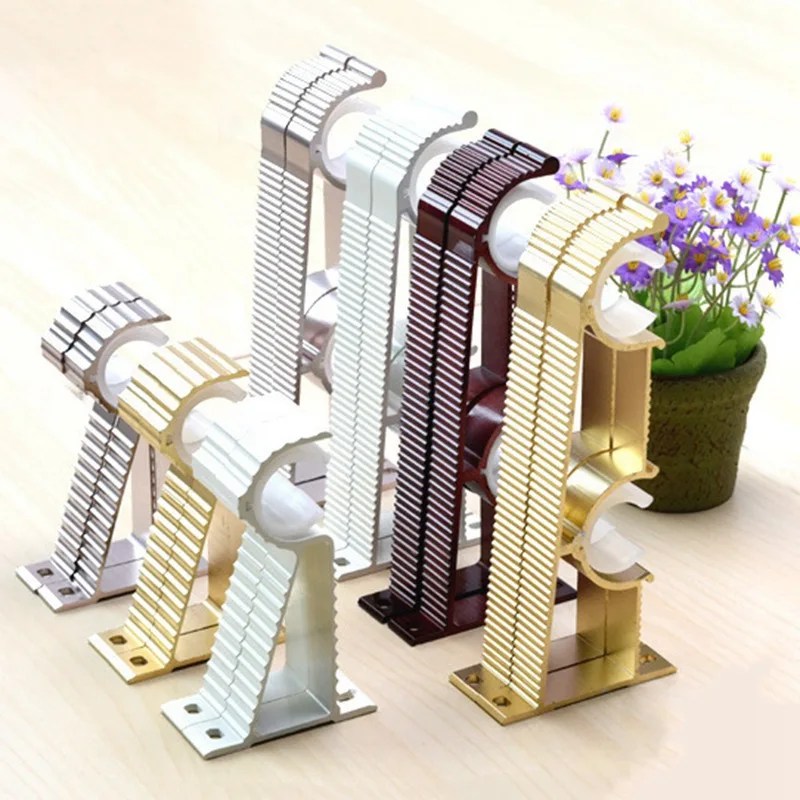 

New Aluminium Alloy Holder Curtain Rod Accessories Universally Top Mounting Side-install Thicken Rod Bracket