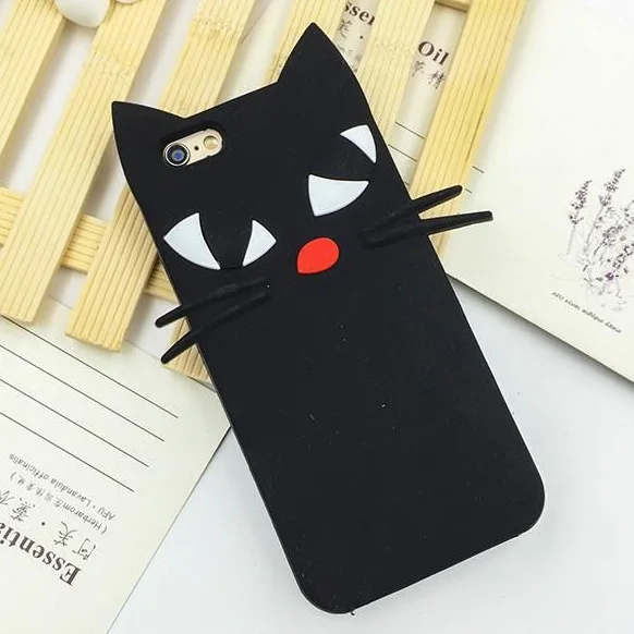 Для iphone 5 5S SE 6 Plus 7 P 8 Корея мода мультфильм Высокое качество классические 3D черный