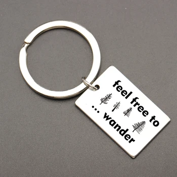

Love nature Keychain libertine Keyring Feel Free To Wander Keydangle Trees Keyfob Bagchain Alloy Accessory Keydangle